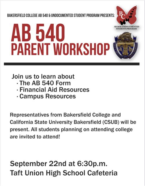 AB 540 Parent Workshop